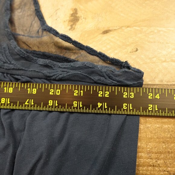 Torrid Mesh Yoke Embroidered Tank Top Women’s 3 Navy Blue Plus Size - Picture 6 of 8